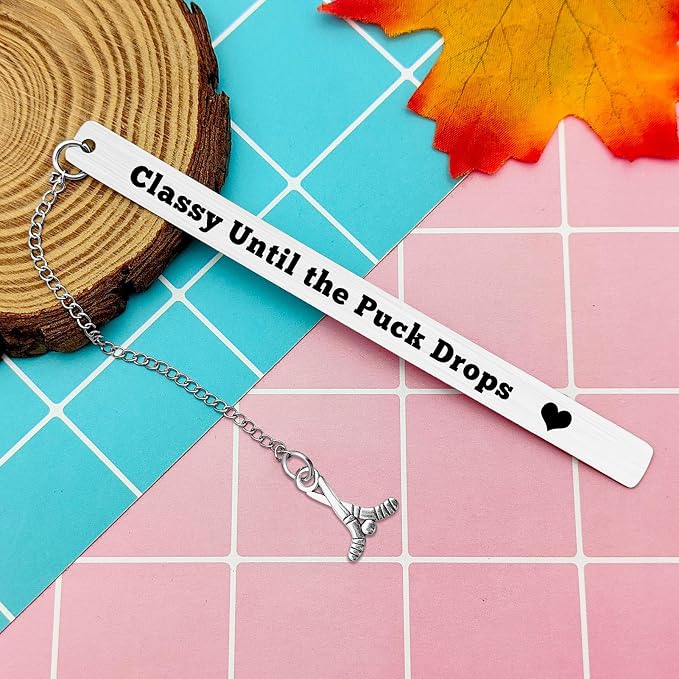 Ice Hockey Bookmark Gifts for Hockey Lovers Coach Christmas Birthday Gifts for Boys Girls Daughter Son Hockey Players Jewelry Inspirational Hockey Bookmark Gifts
