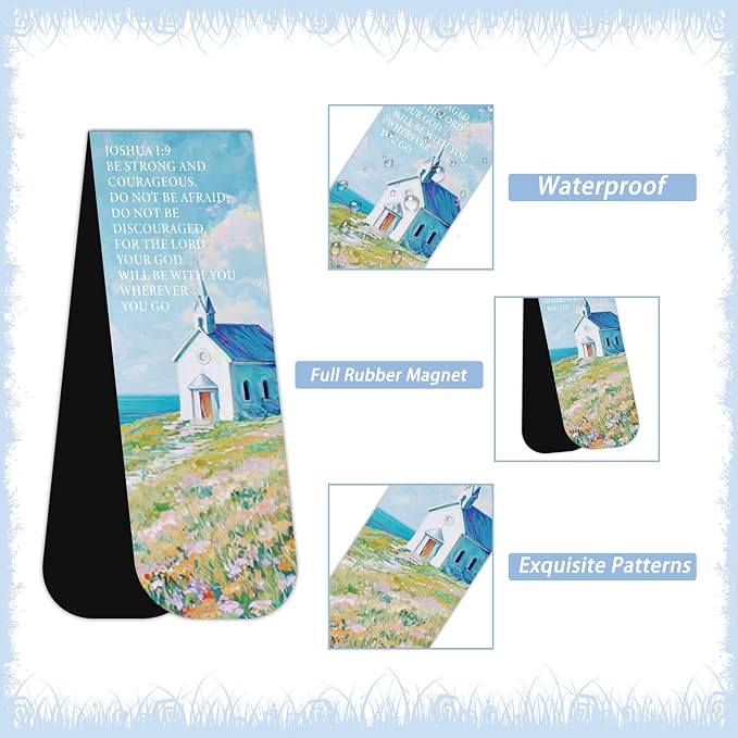30 Pcs Aesthetic Christian Magnetic Bookmarks, Bible Verse Maget Book Mark Clips with 15 Designs, Inspirational Faith Page Markers for Women Kids Book Lovers School Office Supplies