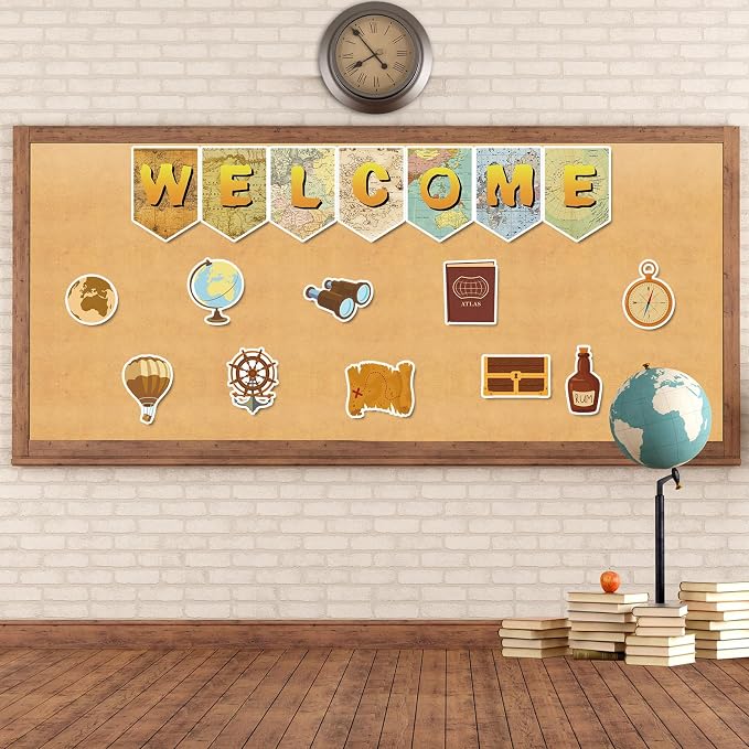 Vintage Parchment Bulletin Board Paper Roll Travel The Map Bulletin Board Background Paper Fade Resistant Classroom Decoration Poster Art Craft Home Wall Education Decoration Supplies 17.7in x 20ft