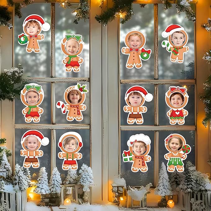50 Pcs Christmas Gingerbread Cutouts, DIY Bulletin Board Decoration Photo Crafts Xmas Gingerbread Man Set for Winter Holiday Xmas Party School Classroom Home Window Wall Decor Supplies
