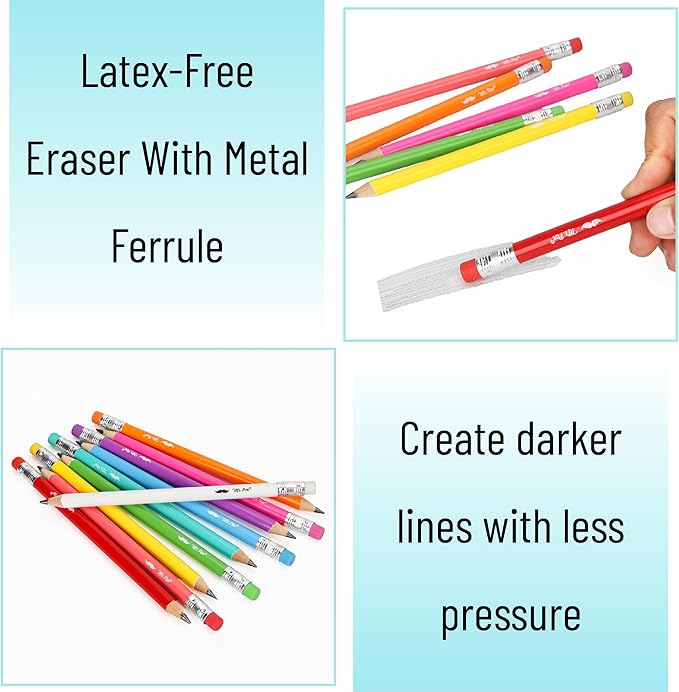Mr. Pen- Jumbo Pencils, 60 pcs, Preschool Pencils, Large Pencil, Bright Barrels and Black 2 HB Graphite Cores, Smooth Lead, Latex-Free Eraser Top with Metal Ferrule