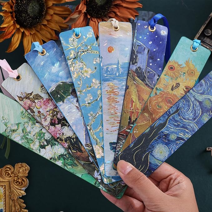 8 Pcs Oil Painting Bookmarks for Women, Bookmarks Set for Book Lover, Book Marks for Reading, Vintage Book Marks for Kids Students Classroom Gift for Teacher