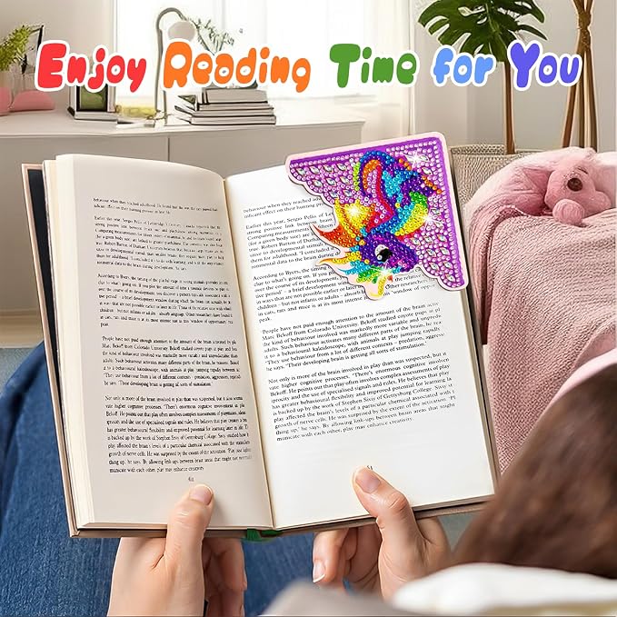 WIVICO 4 pcs Diamond Painting Bookmarks, DIY Diamond Art Kits for Adults, Book Corner - Protecting Bookmark Craft Supplies Kits for Book Lovers(Dragon)