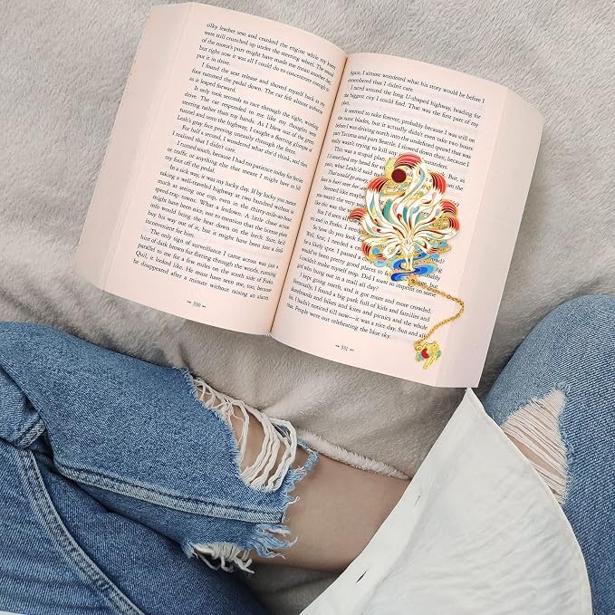 BLBMH Kitsune Cool Metal Bookmark Birthday Gifts for Women Book Lovers Best Friends Cute Anime Book Markers Unique Readers Gifts - K3