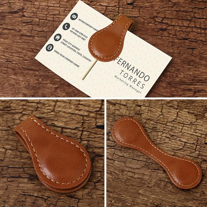 Dimeho 2 Pcs Leather Magnet Bookmark Retro Book Page Holder Vintage Page Marker Clip Handmade Cute Reading Accessories for Women Bookworm Book Lovers Reader Gift