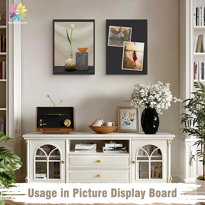 Mat Board Center, Pack of 10 Acid-Free Foam Boards, 20x24 inch Black Foam Boards, 3/16" Thick