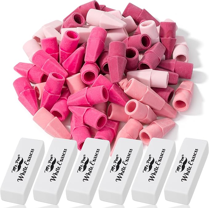 Mr. Pen- School Eraser Combination Set, 66 Pack, Pink Shades, Latex Free Erasers for School, Office, Art Sketching, Homework, Exams, Clean Smudge-Free Correction