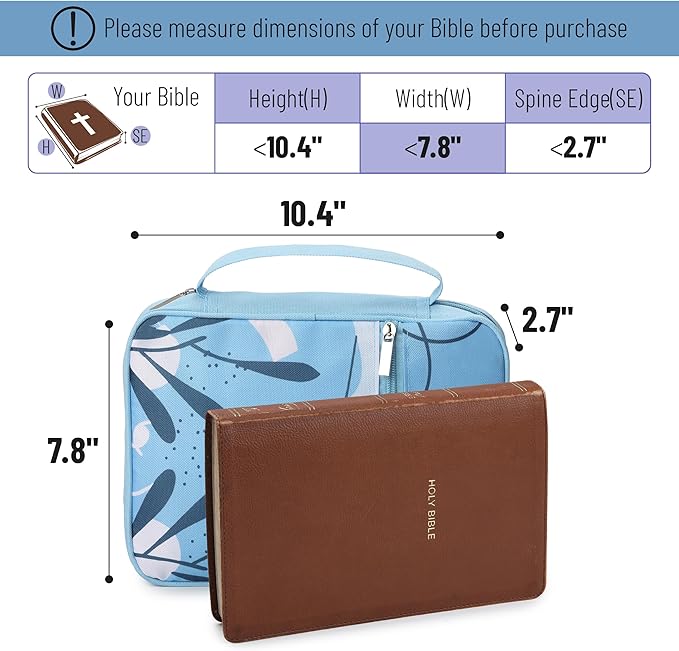Mr. Pen- Bible Cover Case, Carrying Book Case with Durable Handle and Zippered Pocket, Bible Protective Church Bag for Men & Women, Christian Gifts, Marine Dream