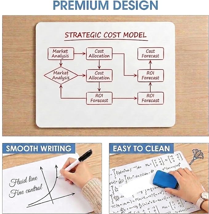 Small White Board, 11 x 14 Dry Erase Board, 2 Small White Boards Dry Erase, Double Sided Whiteboard, Lapboard for Kids, Office and Classroom
