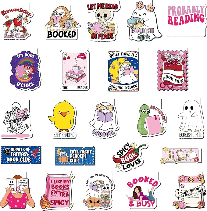 Skyygemm 23 Pcs Funny Magnetic Bookmarks, Cute Magnet Bookmarks Bulk Girls Read Books Keeping Reading for Women Work Adults Travel School Teacher Office Supplies Gifts