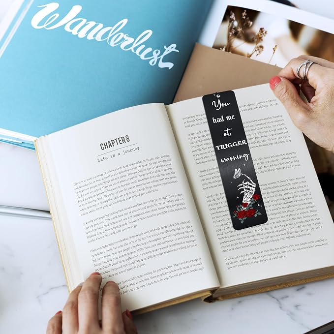 Dark Romance Metal Bookmark, Gothic Book Marks with Roses Design, Spicy Smut Page Marker Clips for Book Lovers, Dark Romance Merch Bookish Gifts for Reading Women Birthday Christmas