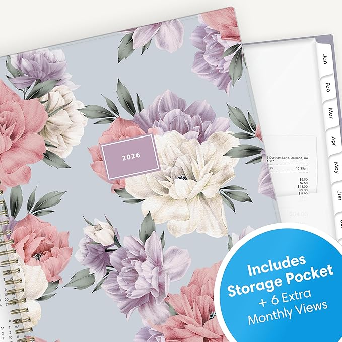 Blue Sky 2026 Weekly and Monthly Planner Calendar, January 2026 - December 2026, 8.5" x 11", Flexible Cover, Laminated Tabs, Durable Twin Wire Binding, Storage Pocket, Tula