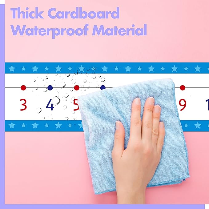Number Line Bulletin Board Set, -100 to 100 Blue Number Line Classroom Decoration Bulletin Board Border School Wall Door Math Class Decoration Supplies for Classroom, Teacher Office, Kids Room