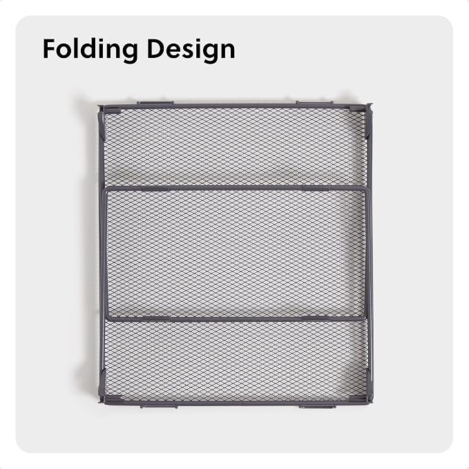 U Brands Mesh Locker Organizer Shelf, 11" x 10" x 8", Dusty Black, Back to School Essentials, Stackable, Fits Standard Size School Lockers