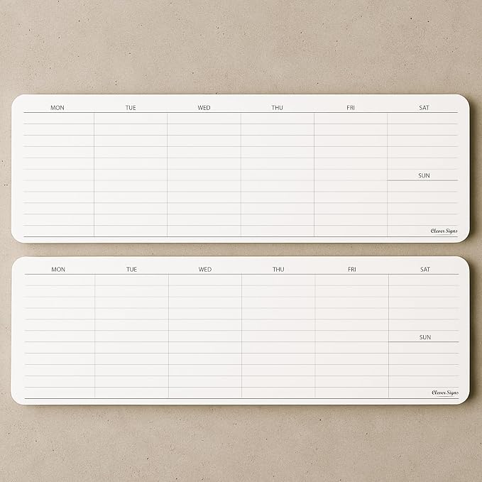 Weekly Planner Pad, Weekly To Do List Notepad, Tear Off Undated Weekly Planner Notepad, 2 Pack, 50 Sheet Each, 4,2" X 11,7", Premium Thick Paper with Cardboard Back Support, Weekly Desk Planner by CLEVER SIGNS