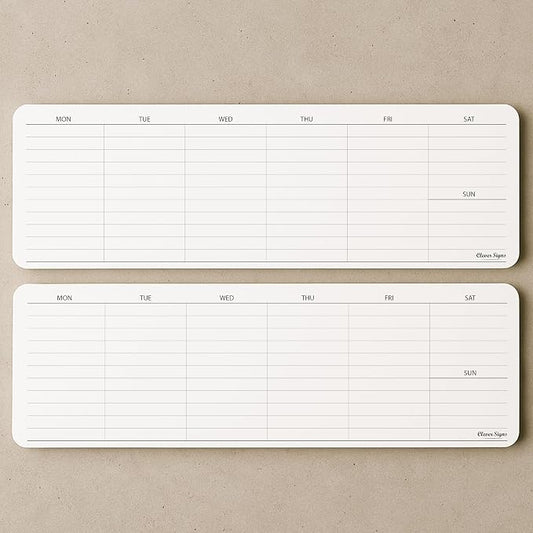 Weekly Planner Pad, Weekly To Do List Notepad, Tear Off Undated Weekly Planner Notepad, 2 Pack, 50 Sheet Each, 4,2" X 11,7", Premium Thick Paper with Cardboard Back Support, Weekly Desk Planner by CLEVER SIGNS