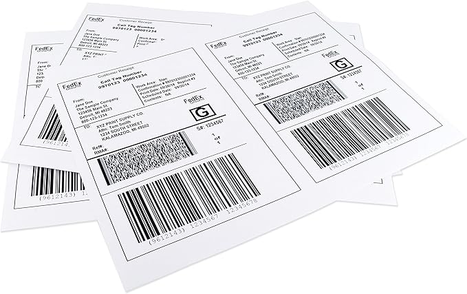 ChromaLabel 8.50 x 5.50 Inch Half Sheet Shipping Labels for Laser and Inkjet Printers, 50 Sheets, 100 Pack