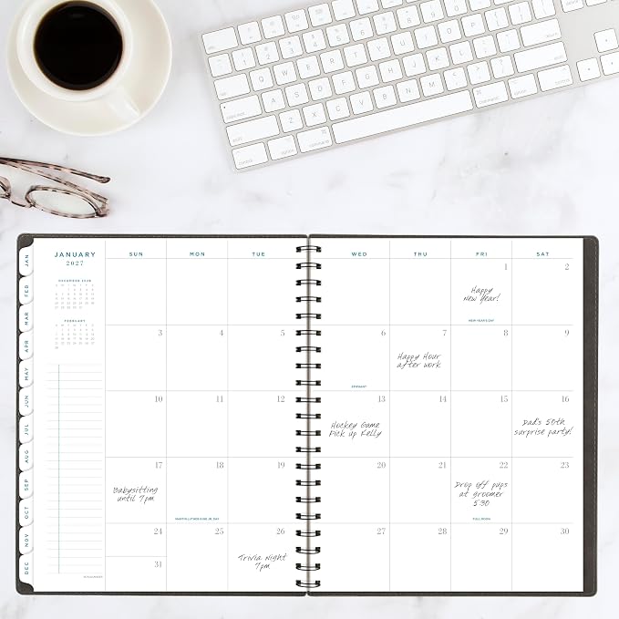 AT-A-GLANCE 2026 Planner, Weekly & Monthly, 8.5" x 11", Large, Signature, Gray (YP9050726)
