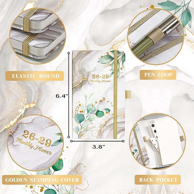 Pocket Calendar 2026-2029 - 3 Year Monthly Planner, July 2026 - June 2029, 6.4" x 3.8", Pocket Calendar 2026-2029 for Purse Small Size Monthly Planner