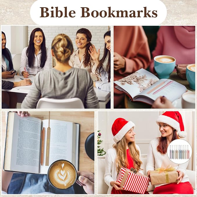 Tinlade 10 Set Book Lovers Gift Bulk Book Club Leather Bookmarks with Ballpoint Pens and Bag for Bookish Librarian Women Teachers Church Bookworms Christian Gifts Appreciation
