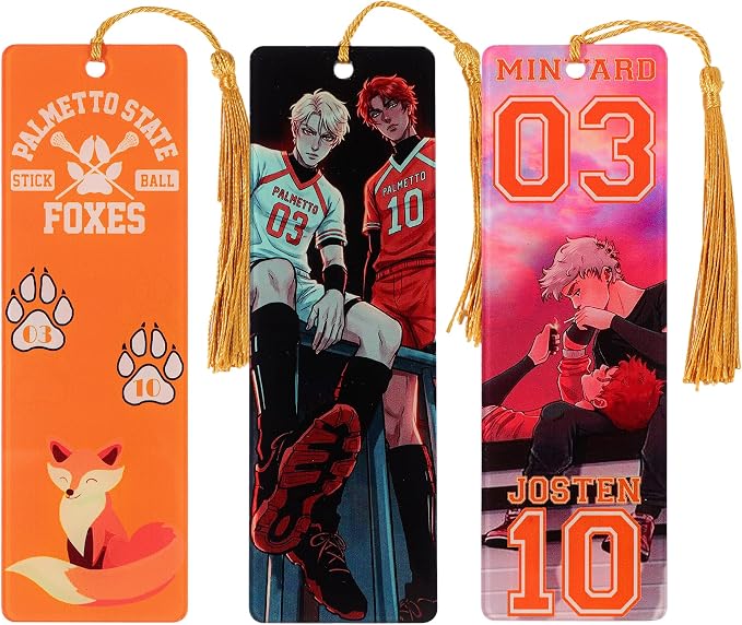 The Foxhole Court Inspired Acrylic Bookmark Set, 3PCS Double-Sided Printed Bookmarks with Tassels, Durable Book Markers for Reading, Anime Fan Gift, Book Lover Accessories (3PCS-Foxhole)