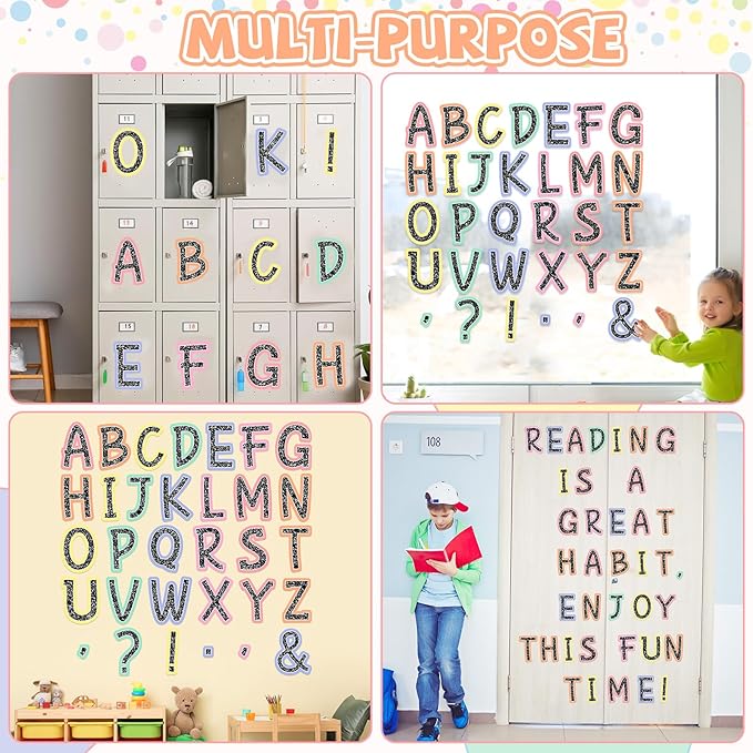 150 PCS Large 6" Bulletin Board Letters Set, Composition Pastel Classroom Alphabet Cutout Letter for Bulletin Board Display Home School, A Great Helper to Inspire Students' Learning Interest