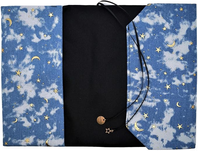 BLBMH 6x9 Bible Book Cover for Women, Non-Stretch Fabric Protector for Paperback, Handmade Soft Cloth Sleeve with Bookmark for Journals Notebooks | Privacy Reading Gift - Denim