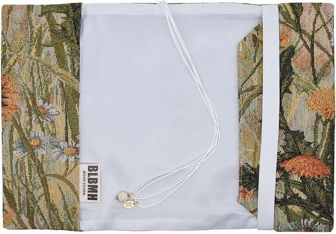 BLBMH 5.5x8.5 Fabric Bible Cover Non-Stretch | Built-in Bookmark | Handmade Washable Book Sleeve for Paperback Journal Privacy Reading Gift for Women - Dandelion