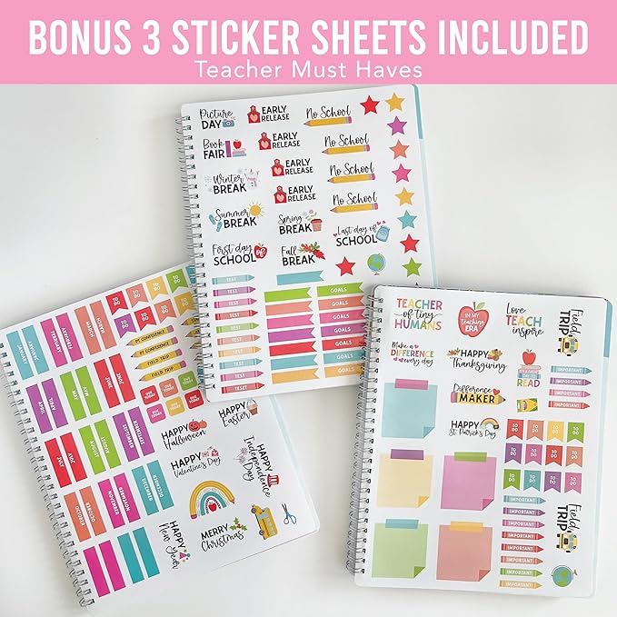Hadley Designs Teacher Planner 2025-2026 – Lesson Planner Book for Teachers Must Haves, Undated Teacher Planners, Lesson Plan Notebook, Homeschooling Planners, Teachers Appreciation Gifts