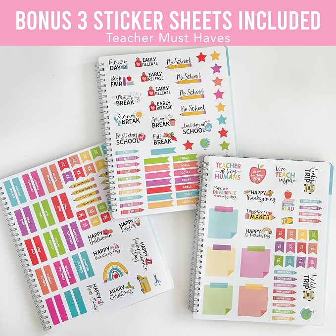 Hadley Designs Teacher Planner 2026-2027 Academic Year - Undated Teacher Lesson Planner Book for Teachers, Homeschool Planners 2026-2027, First Year Teachers Must Haves, Back to School Teaching Gifts