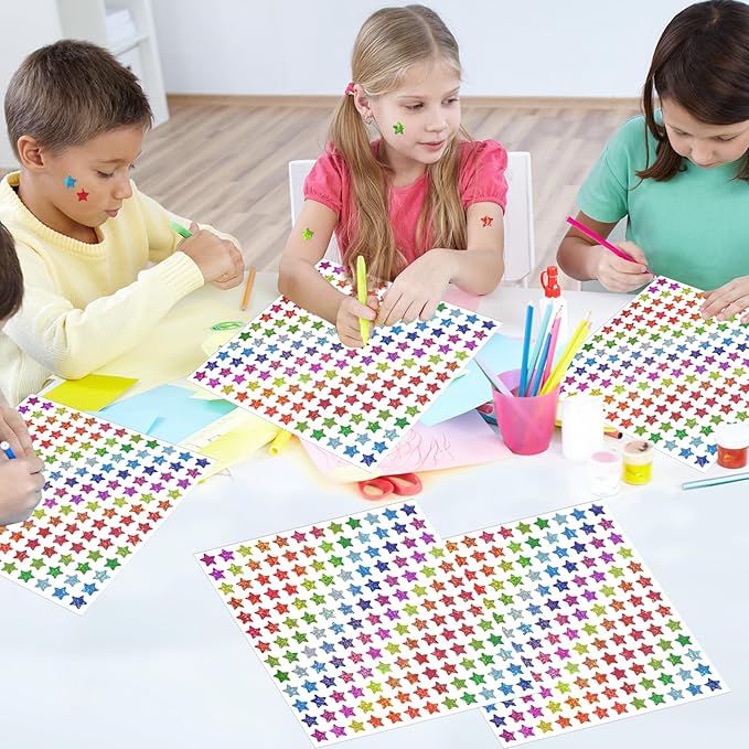 2808pcs Star Stickers for Kids Reward,0.6"Holographic Star Stickers,for School,Classroom,Student,and Teacher Supplies,Behavior Reward Charts