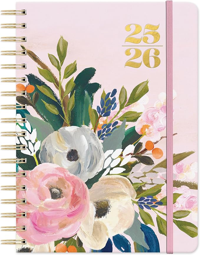 Orange Circle Studio 2026 Planner, Amazon Exclusive, Bella Flora, Tri-Tab Planners, Triple-Section, 9.6" x 7", Weekly Monthly Planner Calendar for School, Work, Includes Note Pages