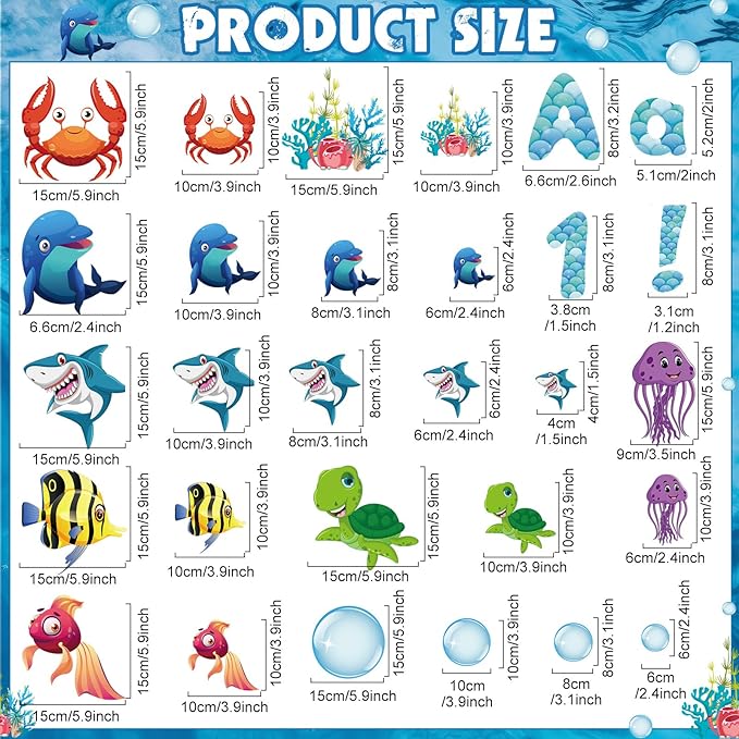 Kosiz Ocean Colorful Bulletin Board Decoration Set 118 ft Scalloped Bulletin Board Borders Classroom Poster Border Trim with 257 Pcs Letter Number Symbol Cutout for School Decor