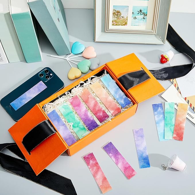 Gersoniel 72 Pcs Anxiety Sensory Stickers Calm Stickers Adhesive Textured Mental Health Strips Mindfulness Fidget Decals Stress Anxiety Relief Items for Desk Therapy Office Counselor(Watercolor)