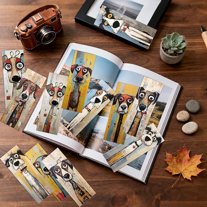 Wxiben Funny Dog Bookmarks Gifts - 120 Pcs Cartoon Puppy Dogs Bookmarks Paper Pet Book Marks Animal Page Marker Clip for Women Men Students Bookish Teacher Book Lovers Teens Reading Party Favor
