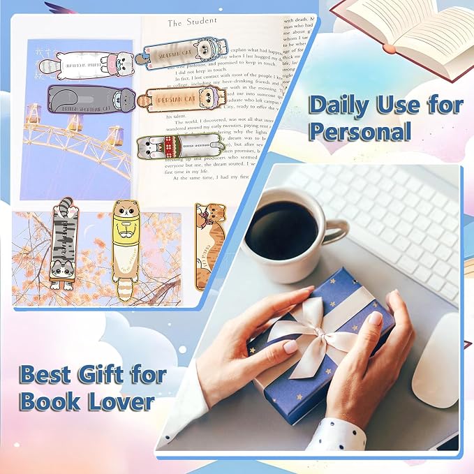 30 Pcs Cat Bookmarks Cute Cat Theme Paper Bookmarks for Adult Unique Cat Book Markers for Students Teachers School Home Office Reading Book Lovers,30 Styles