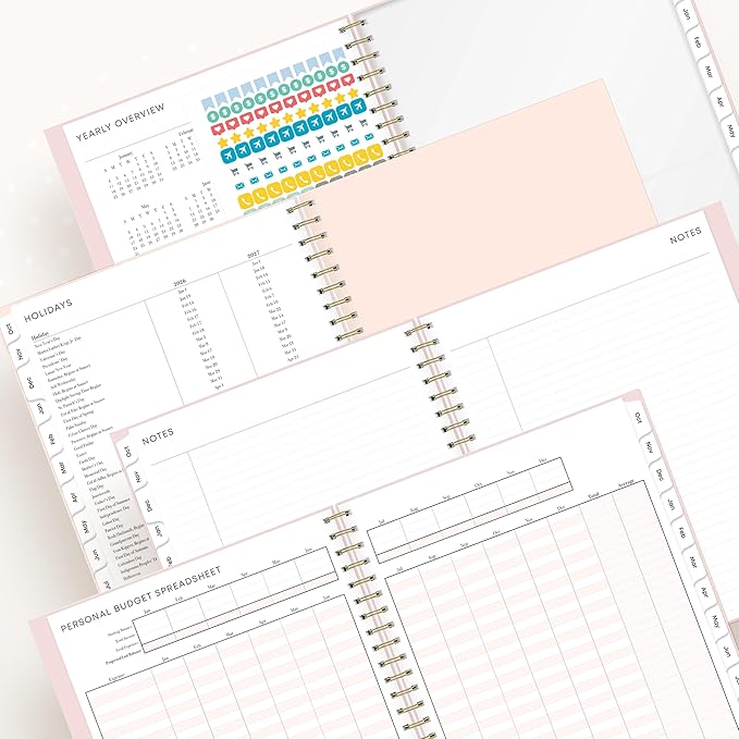 Blue Sky 15 Month 2026 Weekly and Monthly Planner Calendar, October 2025 - December 2026, 8.5" x 11", Laminated Cover, Durable Twin Wire Binding, Laminated Tabs, Storage Pocket, Includes Stickers, Alya