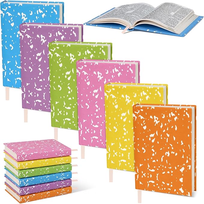 Gilprop 6 Pack Jumbo Stretchable Book Covers, Colorful Covers for Textbook Protection and Care, Washable Reusable Protective for Paperbacks Hardcover Books(Composition Book,Colorful,9-11inch)