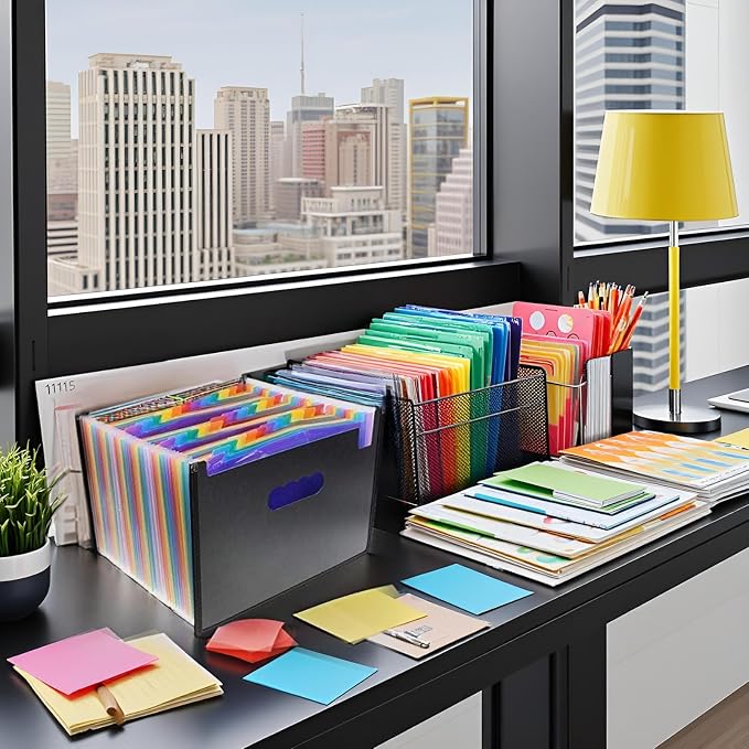Expanding File Folder 36 Pockets, Large Capacity Multicolored Portable Accordion A4 Document Organizer – Works on Letter Size and A4 Size for Home/Office/Business/Study