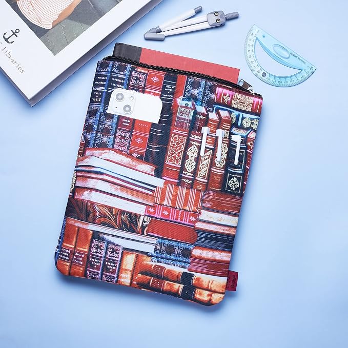 Book Sleeve for Book Lovers, Bookish Book Protector, Book Covers for Paperbacks, Washable Fabric, Book Sleeves with Zipper, Medium 11 Inch X 8.7 Inch