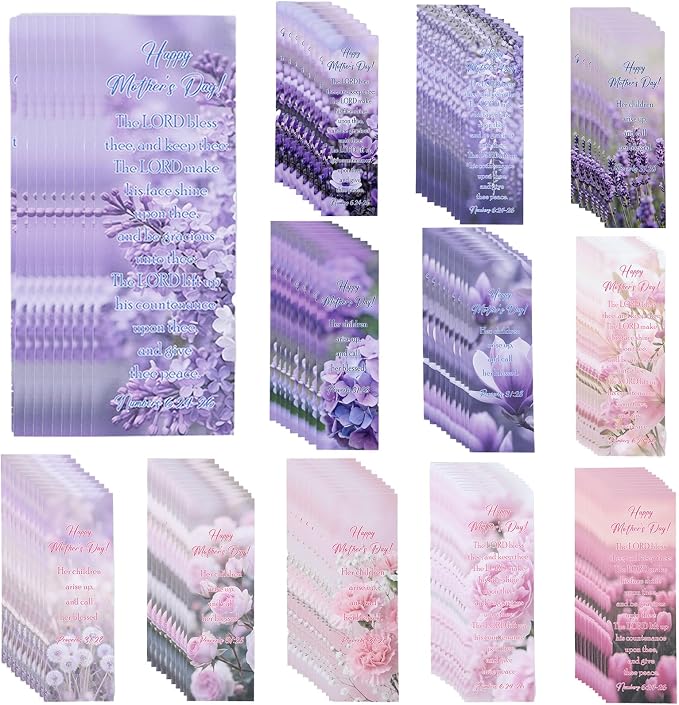 Mothers Day Bookmarks Gifts - 120 Pcs Christian Bible Verse Paper Bookmark Bulk for Church Women Mom Religious Scripture Flower Page Marks Inspirational Happy Mother Gift from Daughter Son