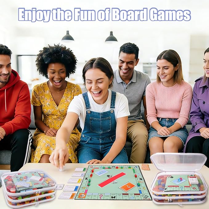 3 Pack Extra Large Clear Board Game Storage Hard Shell Case with Zipper, Organizer Set with Stickers for Card Decks Puzzle Magazine Comic Book Documents a4 Paper and Craft, 13.8 × 11.8 in
