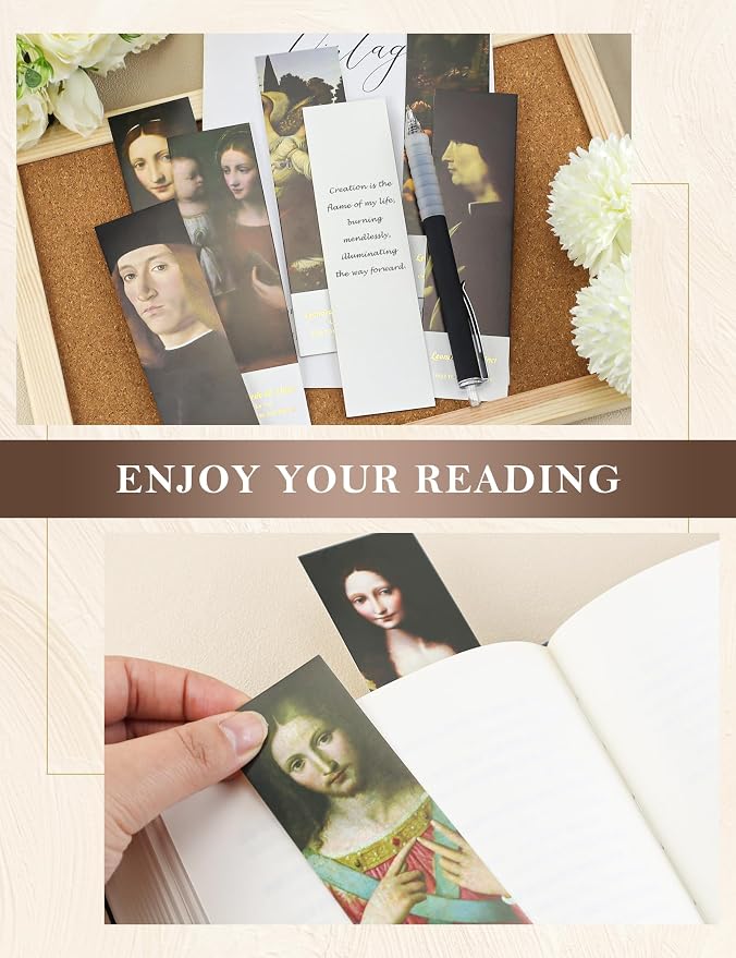 30 Pcs Paper Bookmarks, da Vinci Art Works Bookmark Bulk for Book Lovers, Aesthetic Bookmarks Set for Women Men