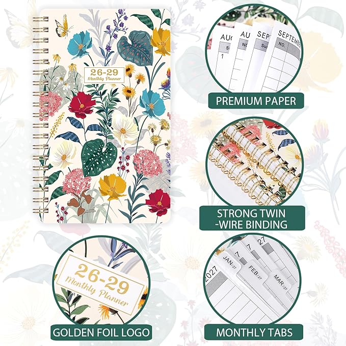 2026-2029 Pocket Calendar/Planner for Purse- July 2026 - June 2029 (36-Month Calendar), 3.8" x 6.4", 3 Year Monthly Planner with Monthly Tabs, Inner Pocket