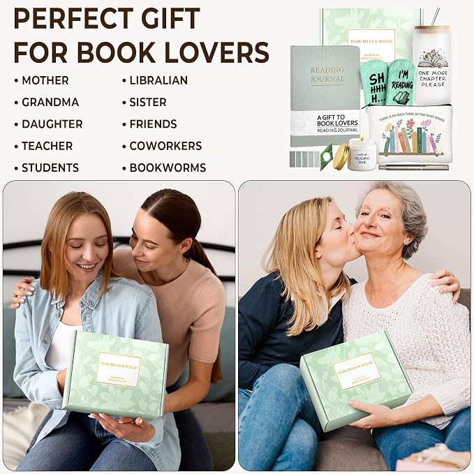 Book Lover Gifts for Women - Book Gifts for Book Lovers Bookish Gift Items - Reading Accessories Books Club Gift Readers Present for Bookworm Mom - Mothers Day Gifts