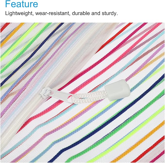MECCANIXITY Mesh Zipper Pouches, A4 Colorful Pencil Case Document File Bags Storage Organizer for Office Supply Travel Accessory, White Pack of 6