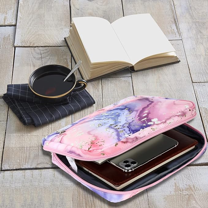 Bible Covers for Women Bible Case Girls Bible Bags Kids Scripture Carrying Case with Handle Pockets，Bible Book Carrying Case (Pink-Marble)