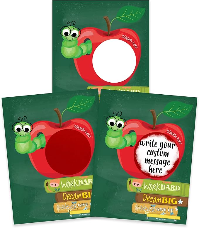 My Scratch Offs - Scratch-Off Card Prizes for Kids, Teacher Supplies for The Classroom - Apple Bookworm