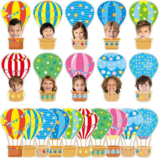80Pcs Colorful Hot Air Balloons Cutouts Back to School Bulletin Board Hot Air Balloons Accents Paper Cut-Outs Classroom Decor for Kids DIY Craft Photo Wall Kindergarten Preschool Party Favor Supply