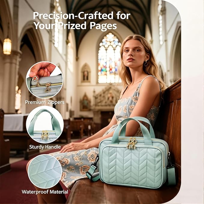 Eternatastic Bible Cover Case for Women, Large Bible Bag with Shoulder Strap,Bible Study Ideal Christian Gifts for Women